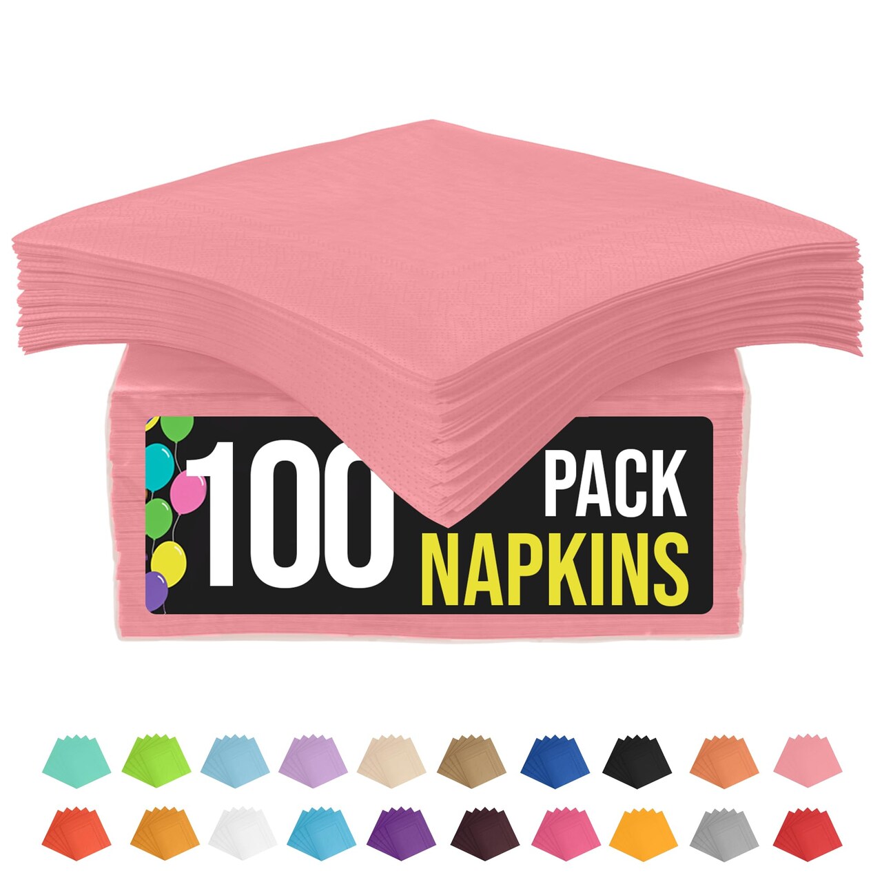Party Solids Paper Napkins Disposable Everyday 100 Pcs 2 Ply Napkins Paper Everyday For Parties & Party Supplies